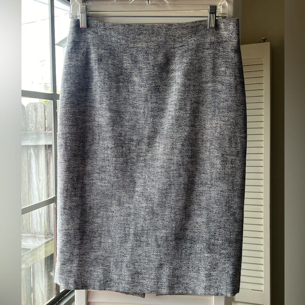 J. Crew Cotton Navy Tweed Skirt Size 6